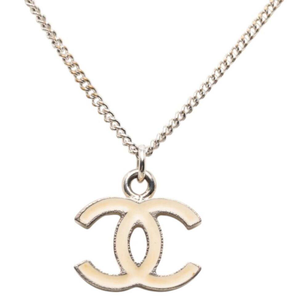 CHANEL White Logo Necklace - Picture 2 of 6